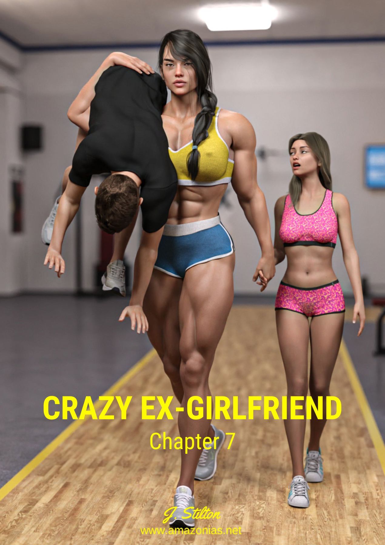huge female bodybuilder carrying man