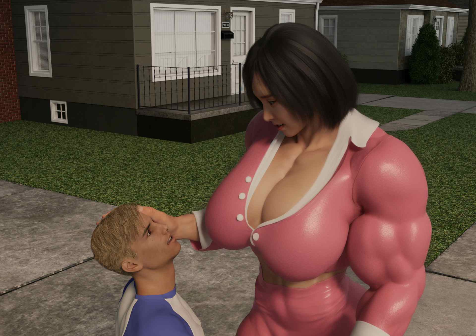 huge musclegirl with giant boobs
