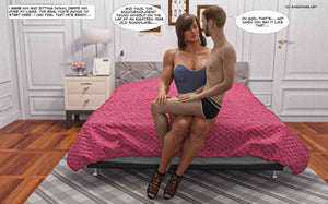 man sitting on female bodybuilder's lap