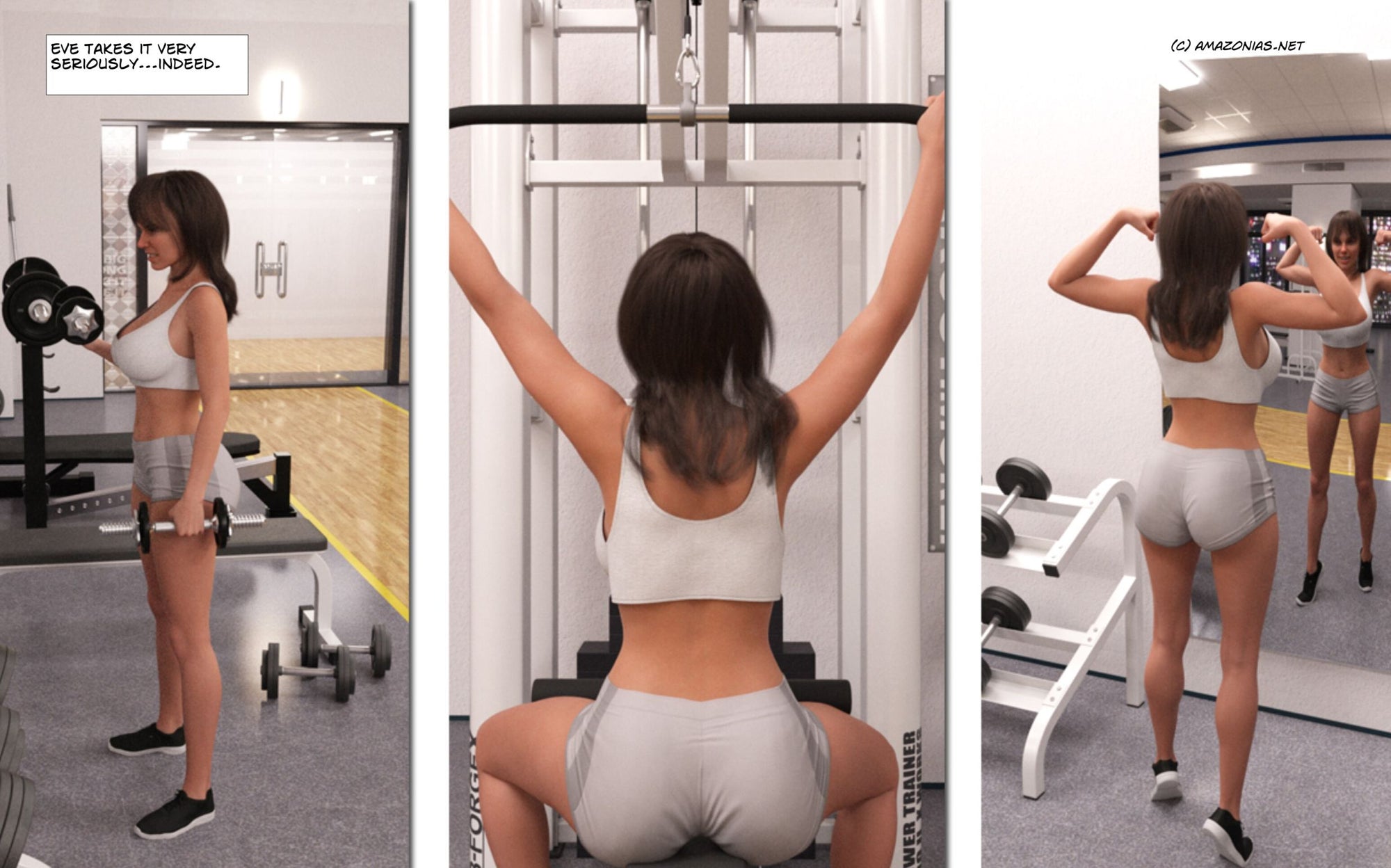 girl working out and flexing
