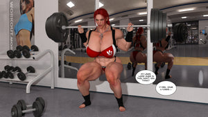 big girl lifting heavy weight in the gym