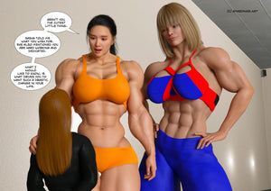 two huge female bodybuilders