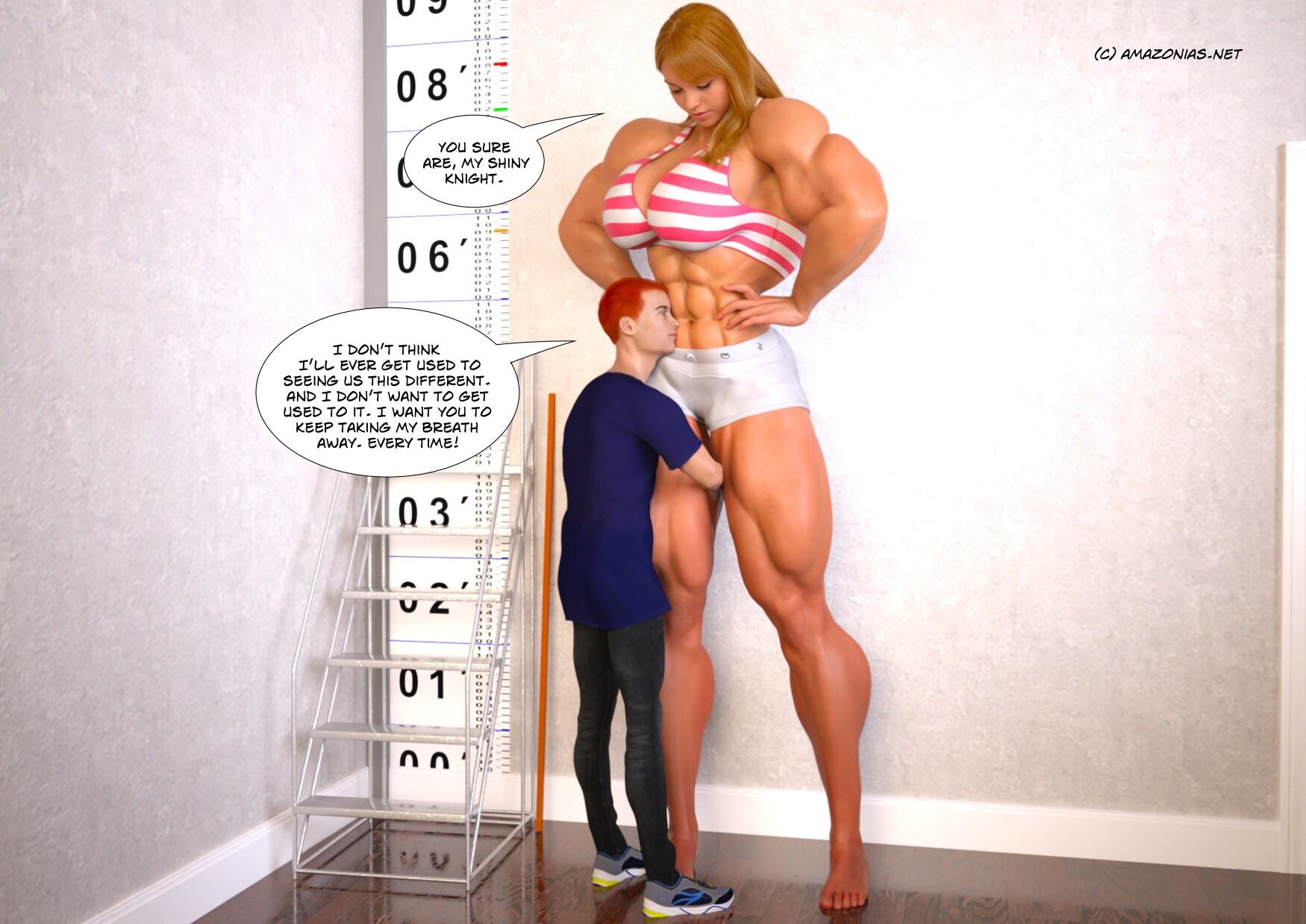 incredibly tall musclegirl