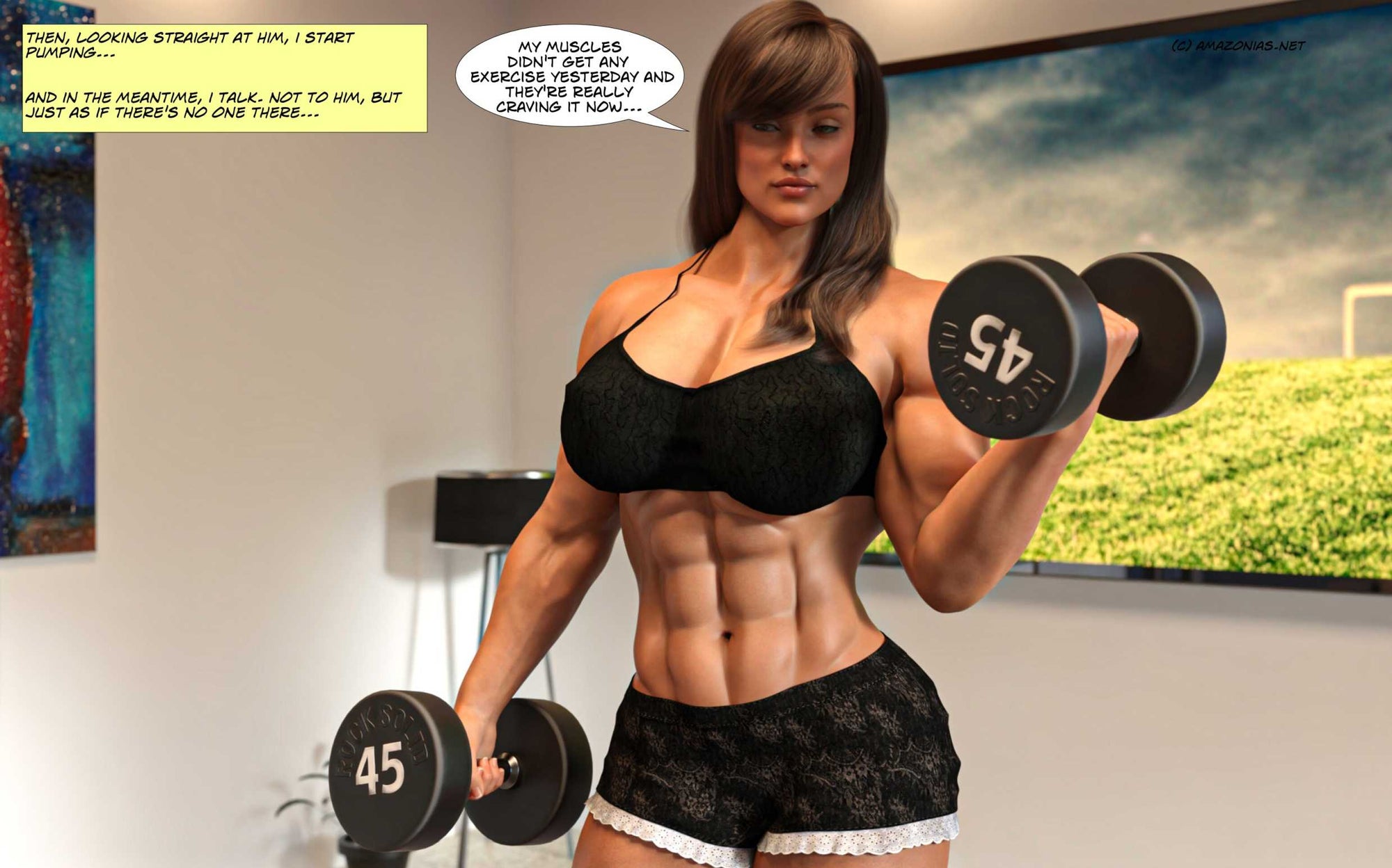 female bodybuilder lifting weights