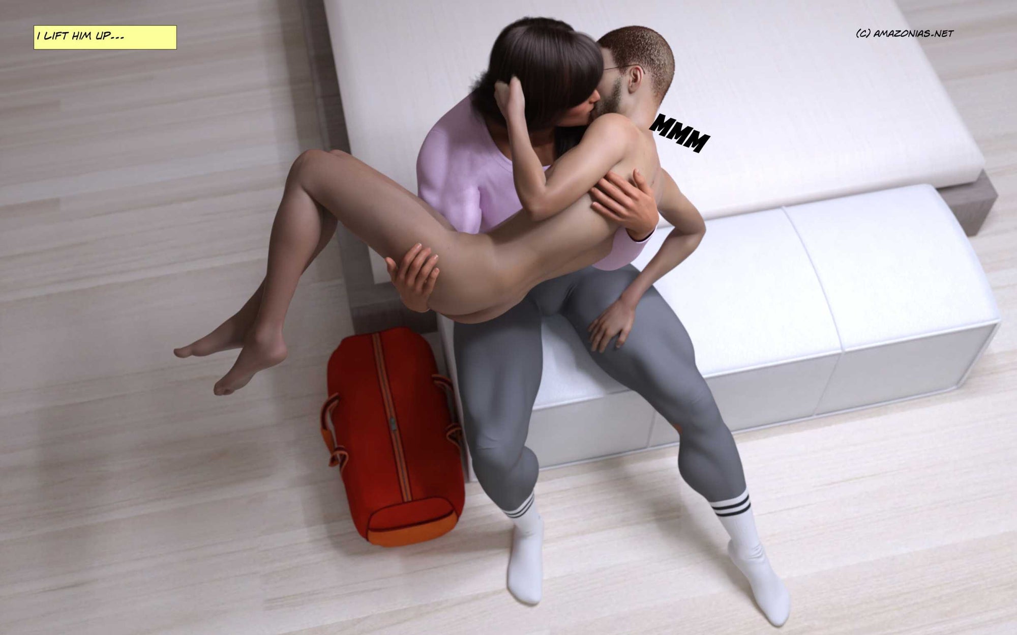 kissing a female bodybuilder