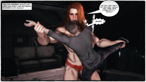 muscular woman ripping man apart
