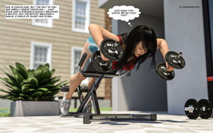 tall girl working out with weights
