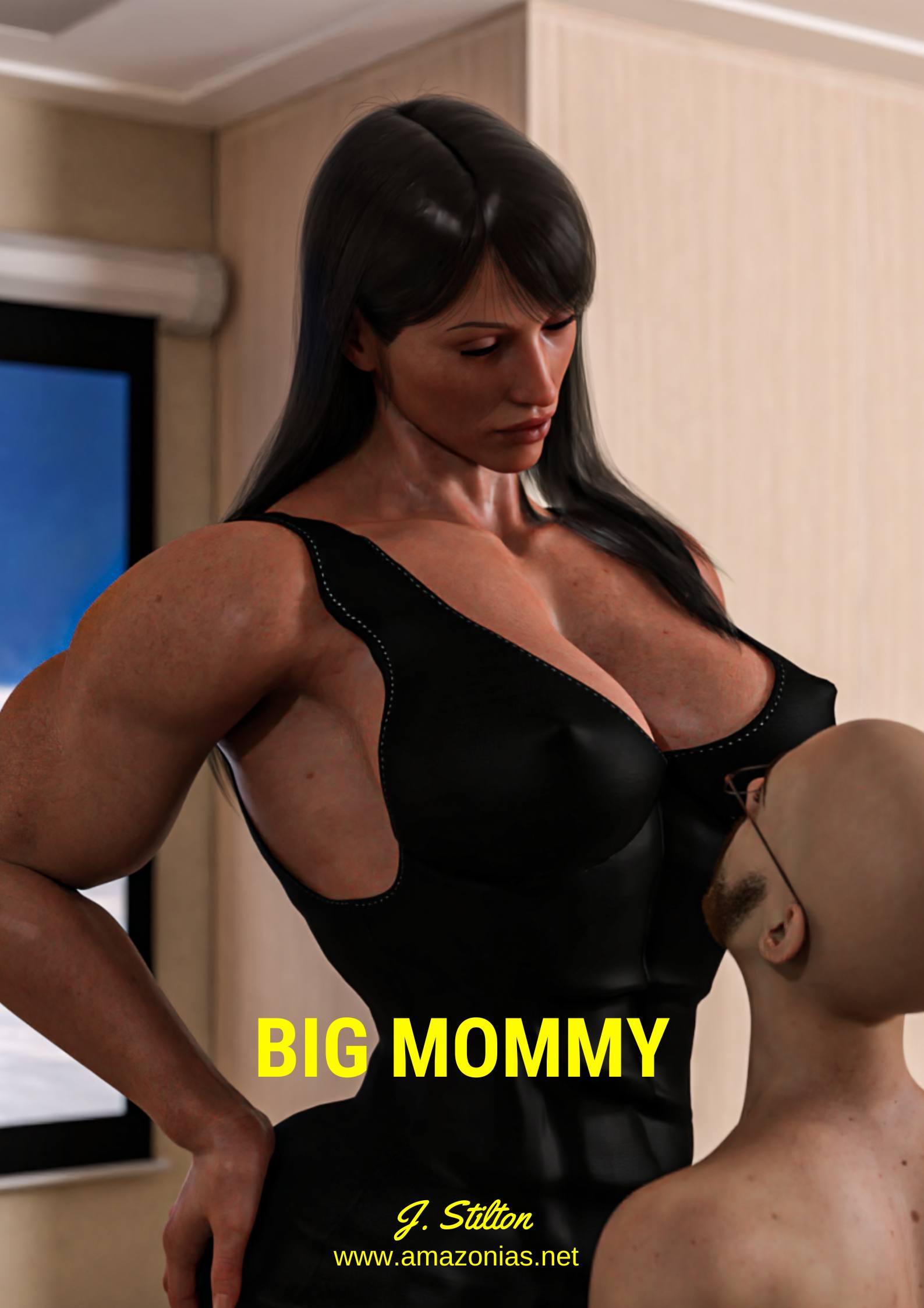 huge female bodybuilder and short man