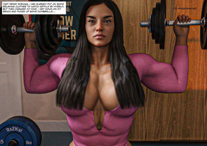 muscular girl lifting weights