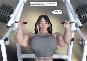 huge musclegirl in the gym