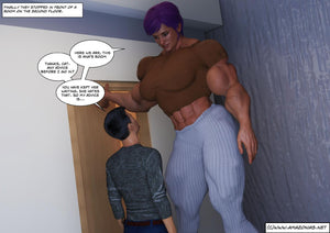 huge female bodybuilder and short man