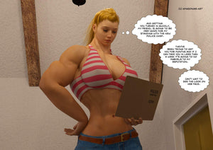 tall female bodybuilder reading