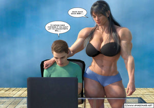 big musclegirl and small boyfriend