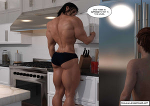 female bodybuilder muscular back