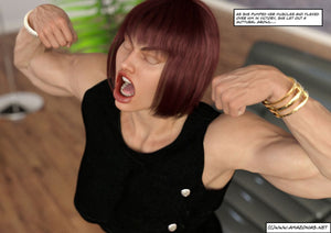 female bodybuilder flexing biceps