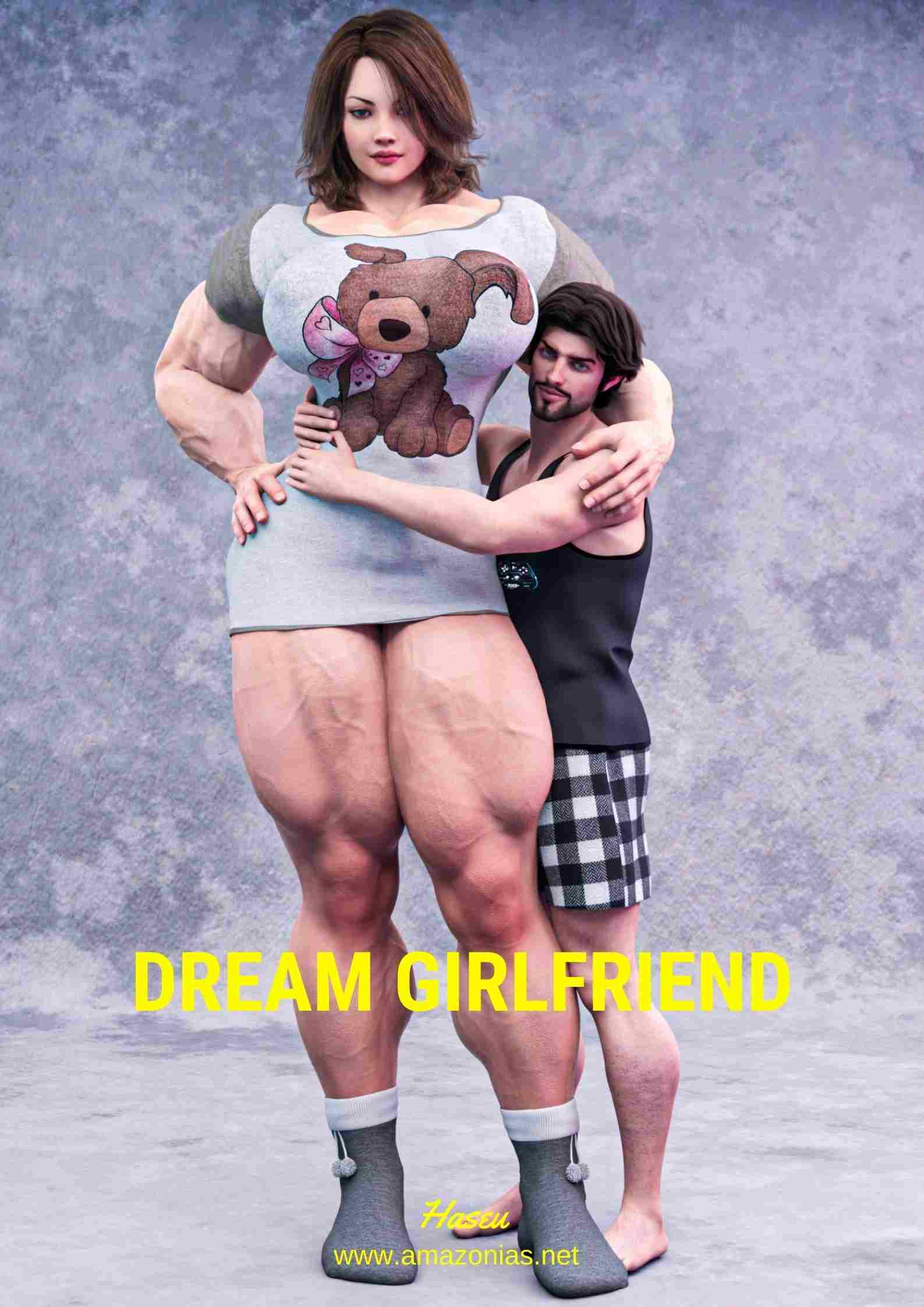 huge female bodybuilder and short boyfriend