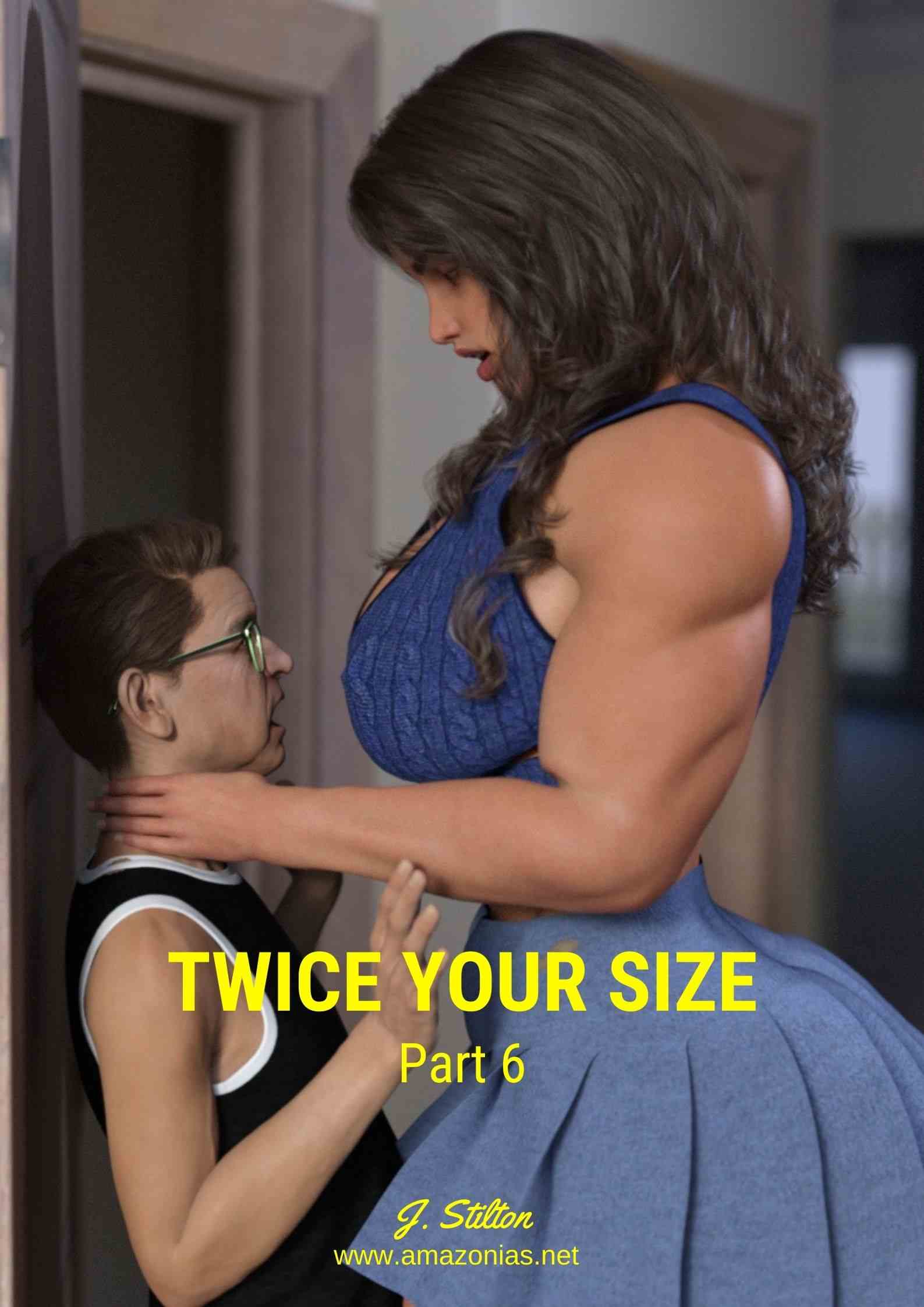 beautiful female bodybuilder and short man